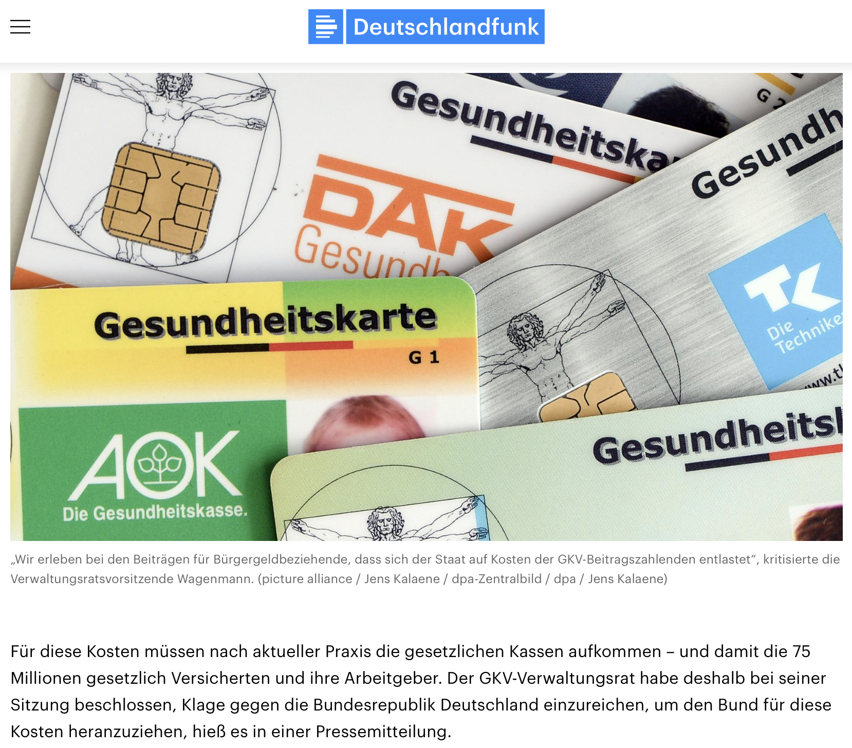 Kosten für Bürgergeld-Empfänger - Krankenkassen klagen gegen den Bund